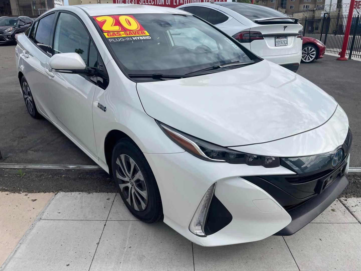 2020 WHITE /BLACK Toyota Prius Prime (JTDKARFP5L3) , located at 744 E Miner Ave, Stockton, CA, 95202, (209) 944-5770, 37.956863, -121.282082 - Photo#1